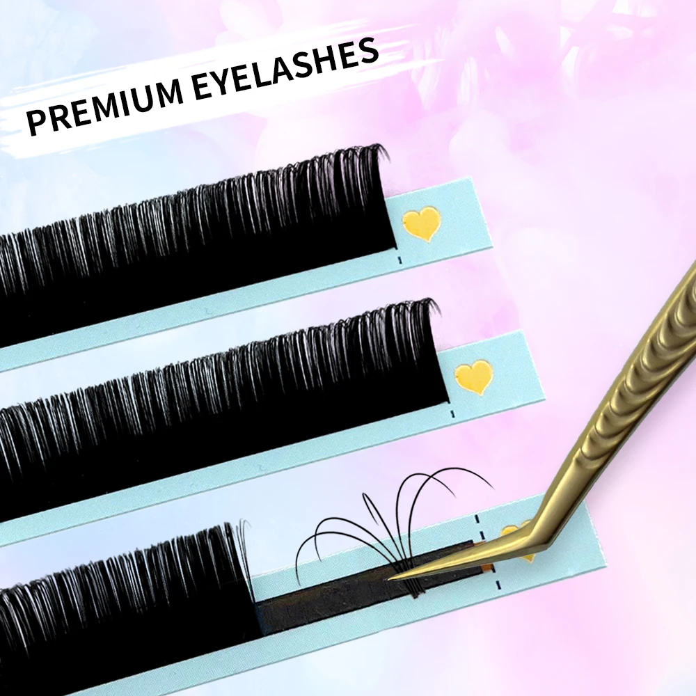 Abonnie 0.03 0.05 Individual Lash Extension Wholesale Stable Curl PBT Fiber Cashmere Lash Extension Matte Black Eyelash Trays