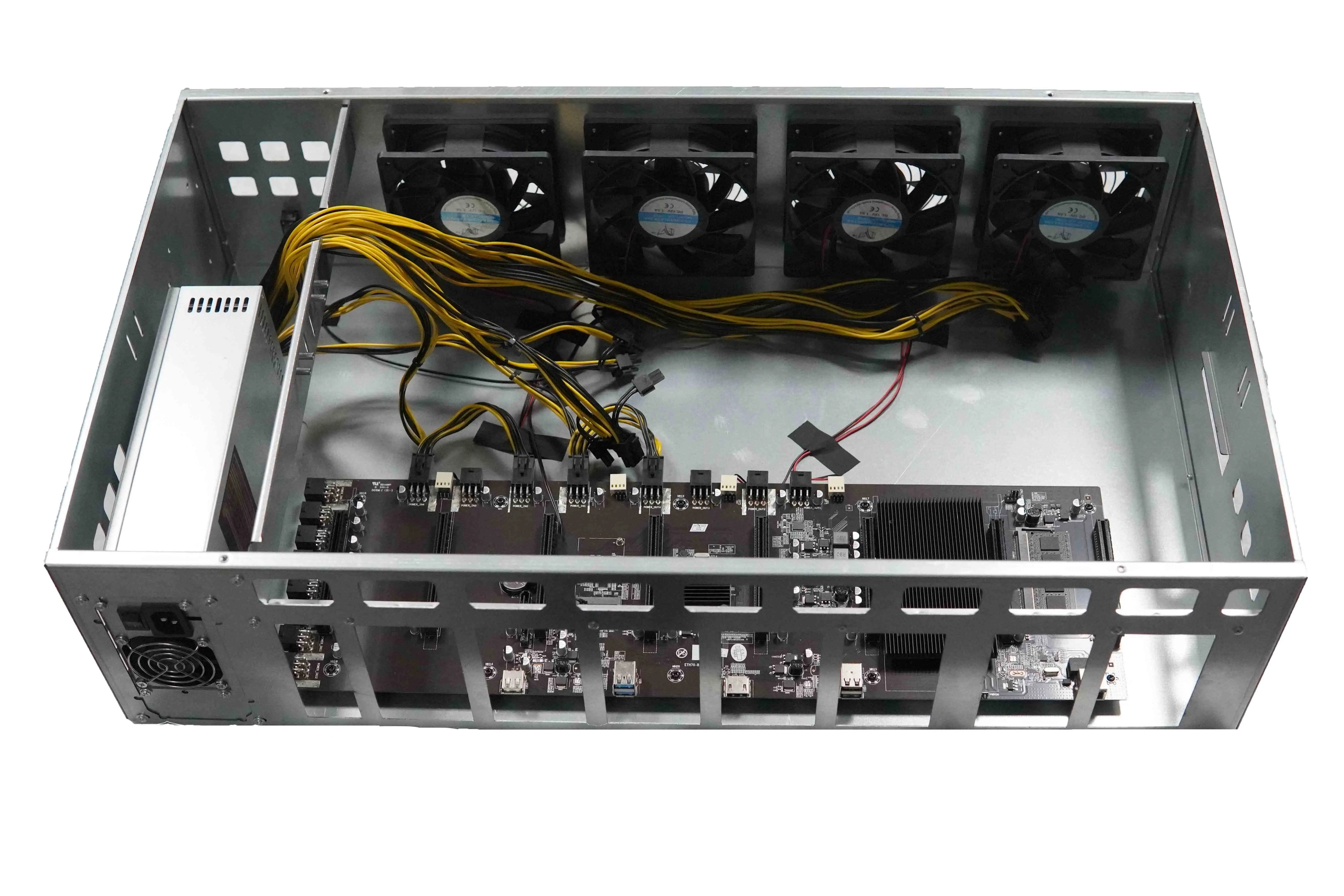 С ОЗУ/блоком питания/твердотельным накопителем каркас для майнинга 8 GPU графический корпус открытое пространство Gpu материнской платы