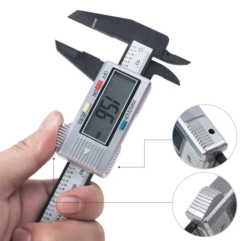 Electronic Vernier Caliper 150mm Microblading Measuring Tool Black Microblading Eyebrow Measuring Ruler