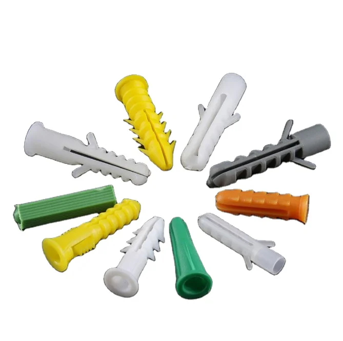 100pcs Expanding Wall Plugs Plastic Expansion Screw/ Wall Anchor Concrete Wall Plugs