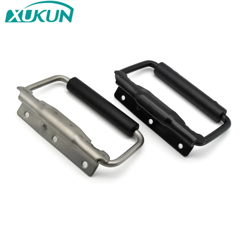 XK606 Industrial Handle Carbon steel rubber spring rebound handle 90 degree folding handle for cabint/toolbox