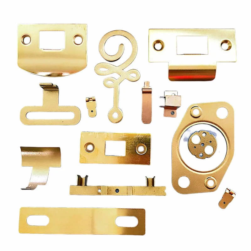 Alloy Copper Stamping Parts Processing H65 H62 Brass Battery Conductive Sheet Connecting Piece Terminal Stamping Bending Forming