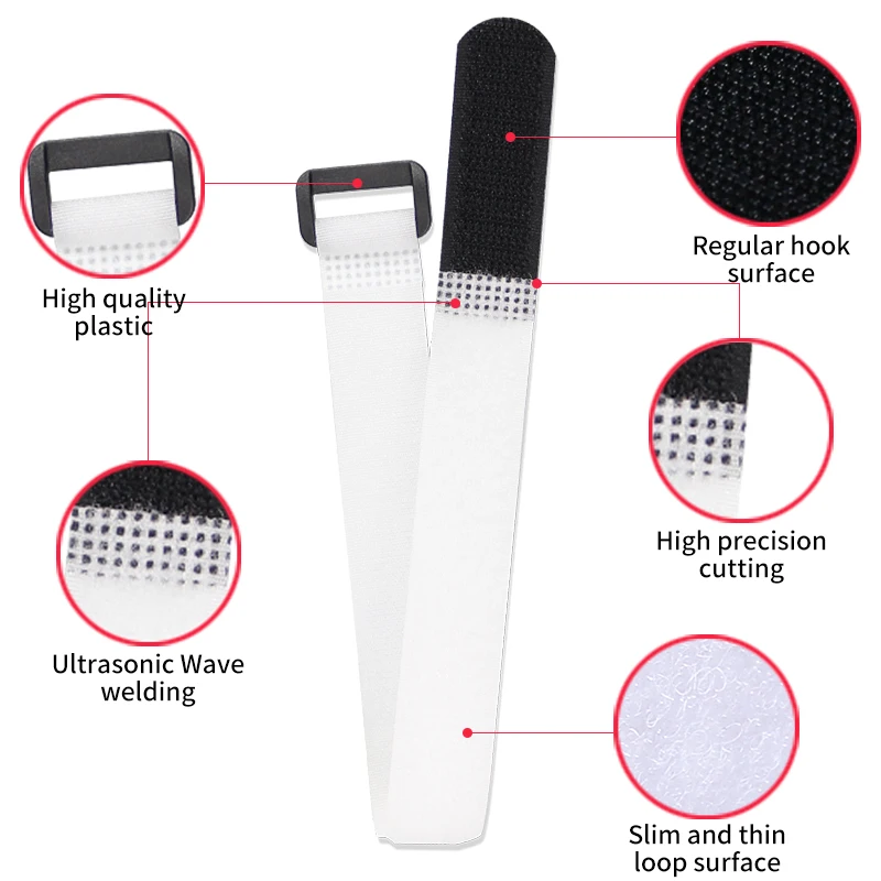 Colorful Watch Bands New Material Customized Hook And Loop Buckle Straps Wire Storage