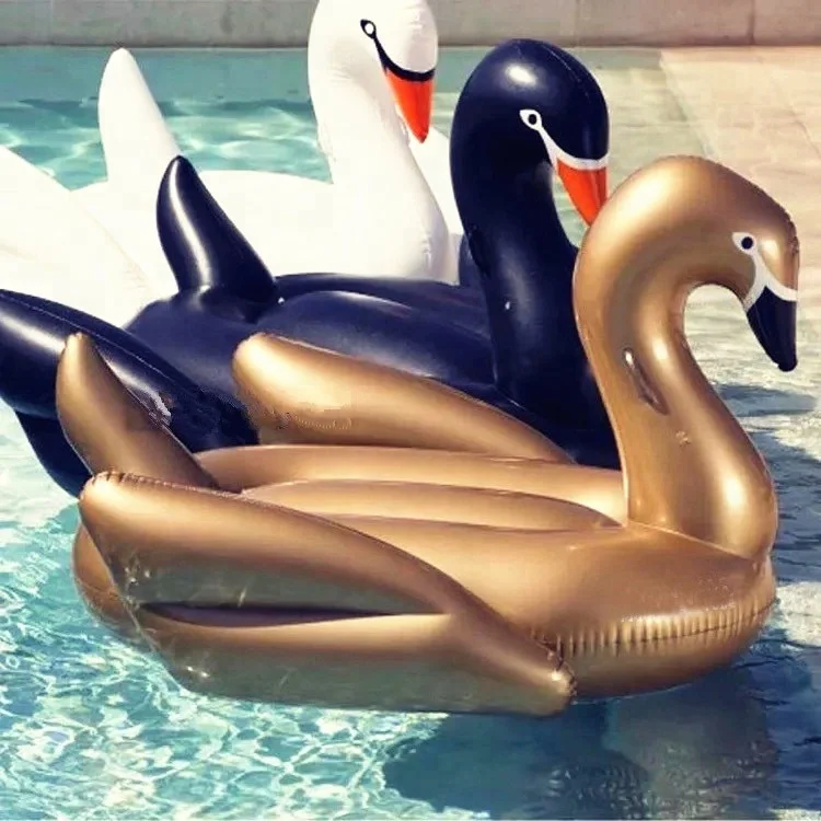 Flamingo beach lake float black swimming ring swan pool inflatable for party time