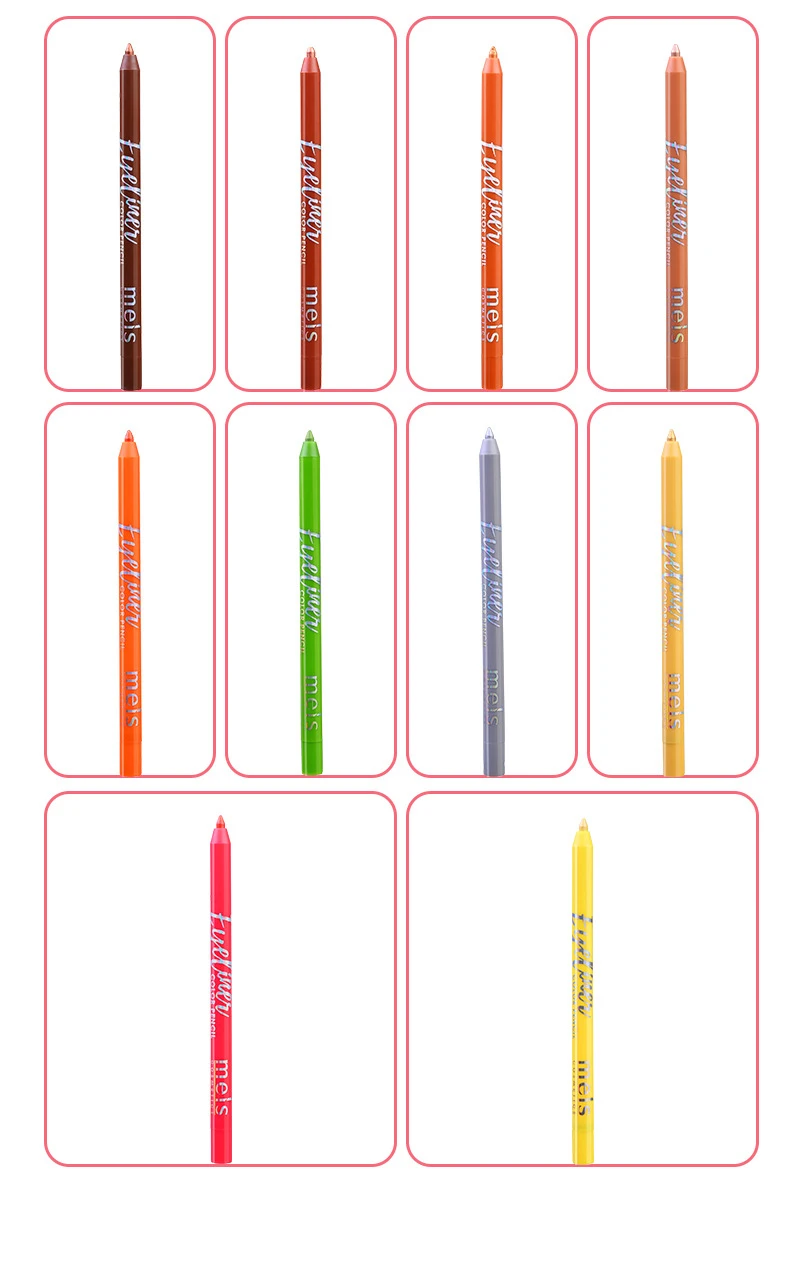 
10 Color Eyeliner Pencil Private Label Cosmetics Long Lasting Waterproof Colorful Matte Eyeliner 