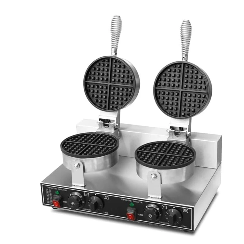 OP-UB-2 Commercial Waffle Maker Nonstick Electric Waffle Maker Machine Stainless Steel Temperature and Time Control