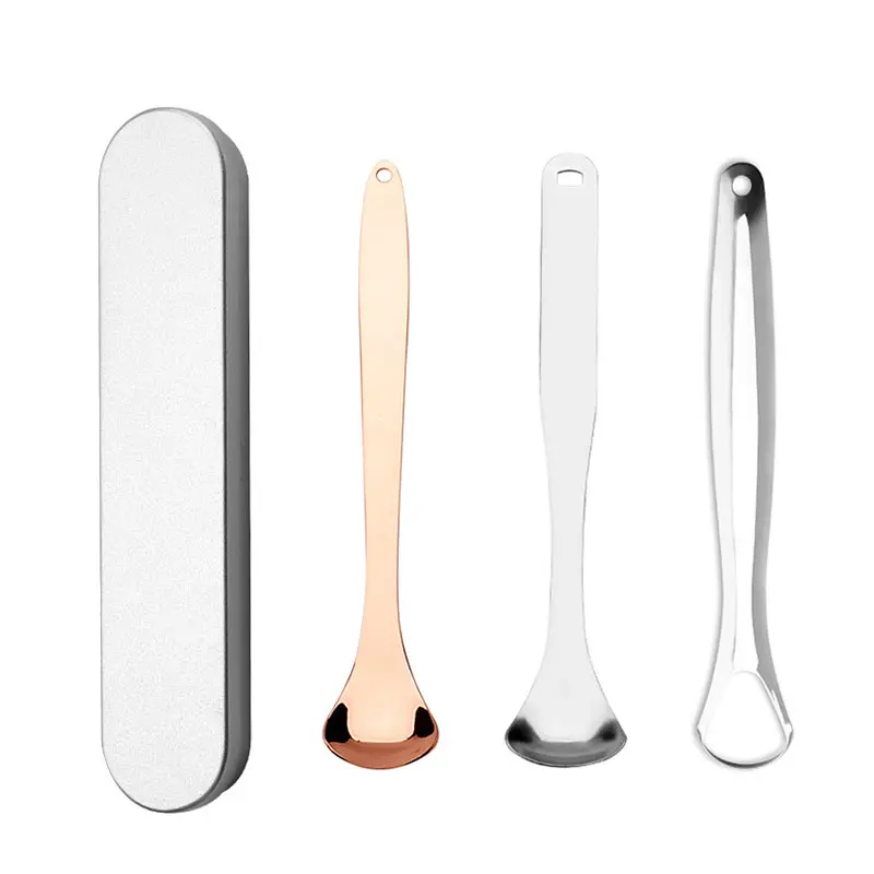 Customized Branded Personal Travel Care Metal Stainless Steel Tongue Cleaner Tongue Scraper With Box