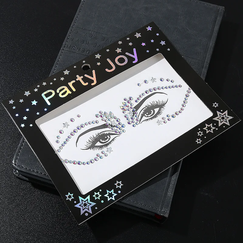 Colorful Butterfly Design Rhinestones Jewelry Artificial Fake Tattoos Festival Make Up Face Jewels for Woman