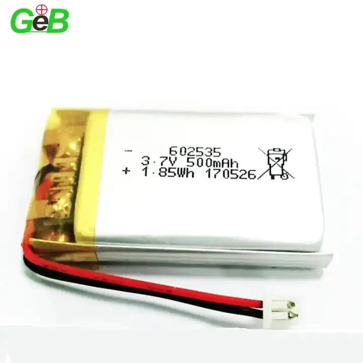 GEB Factory 602535 602035 702035 3.7V 500mAh 400mAh Best Small Lithium Polymer Rechargeable Lipo Battery For GPS Track 3.7V Lipo