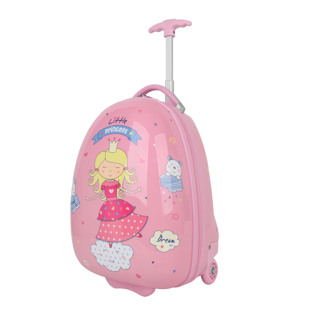 Popular sweet designs animal cartoon children rolling trolley hard case kids luggage