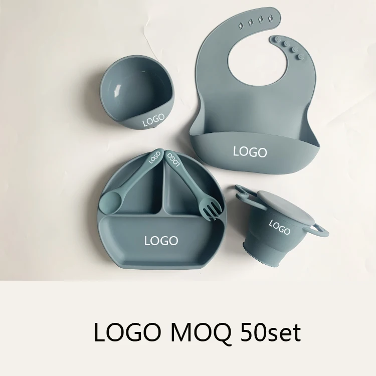 456 kids suction plate bowl silicon baby feeding weaning eating set