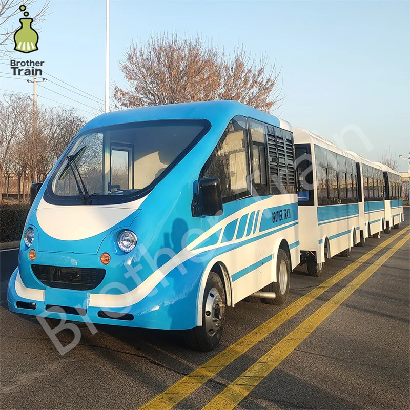 Amusement Park Train Derv Or Electric Tourist Train Fairground Trackless Train Sightseeing Road Modern Bus With 58 Seat For Sale