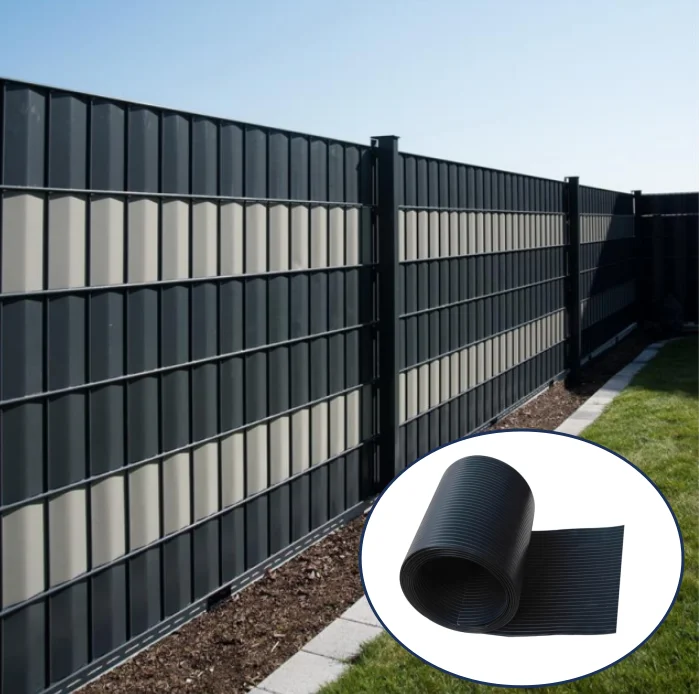 Privacy screen strips, anthracite/grey/green, hard PVC