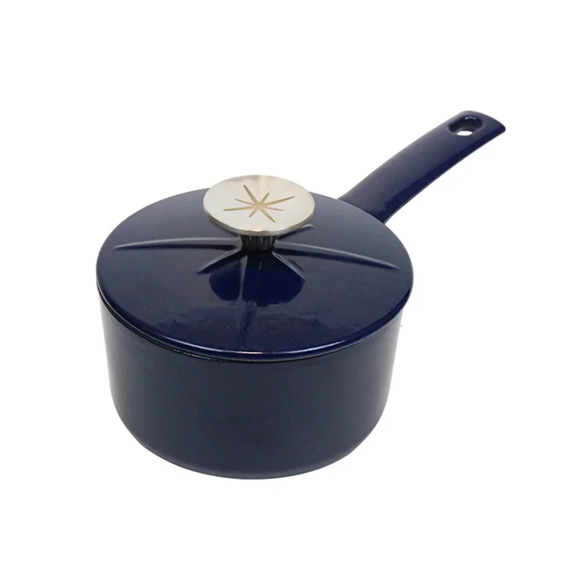 Wholesale Custom Logo Enameled Cast Iron Chicken Fryer Pot with Cover Enamel Cast Iron Saucepan