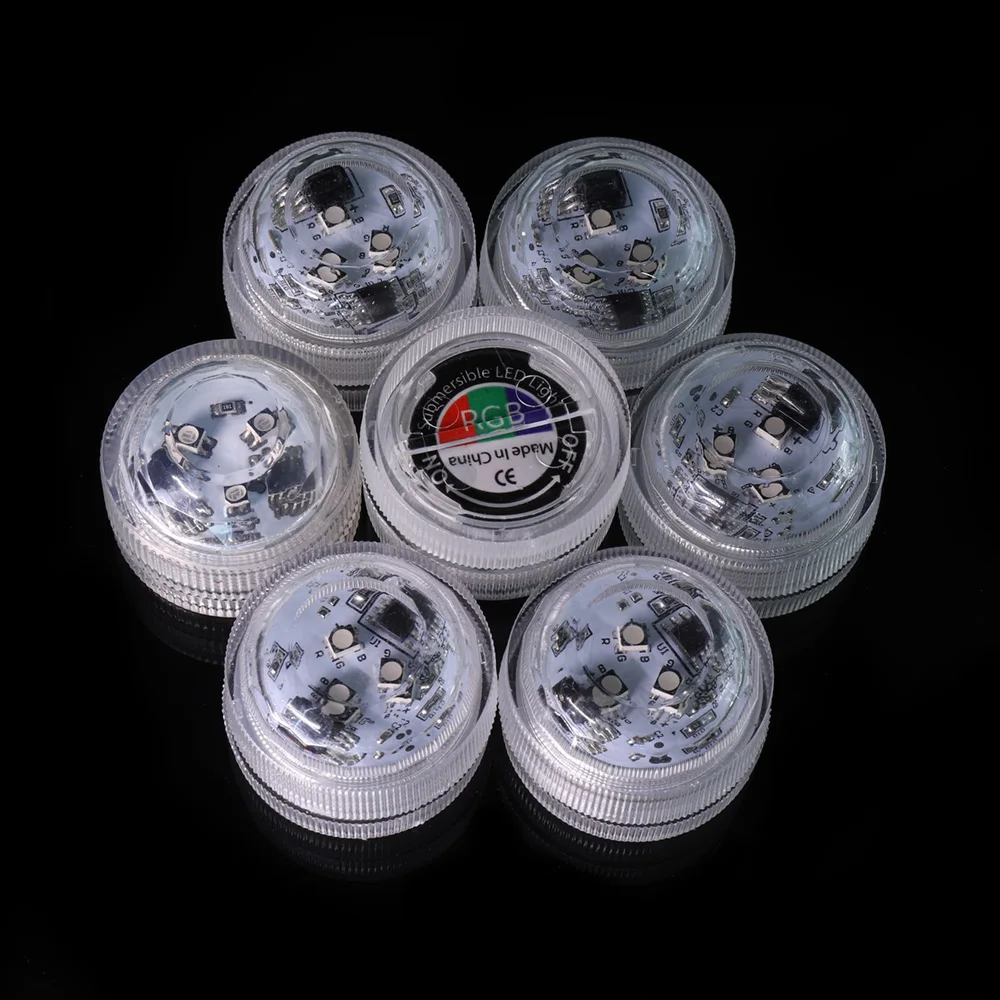 Mini LED Pool Light 3CM Remote Control LED Pool Lights Full Color Waterproof Submersible Pond Fountain Underwater LED Pucks