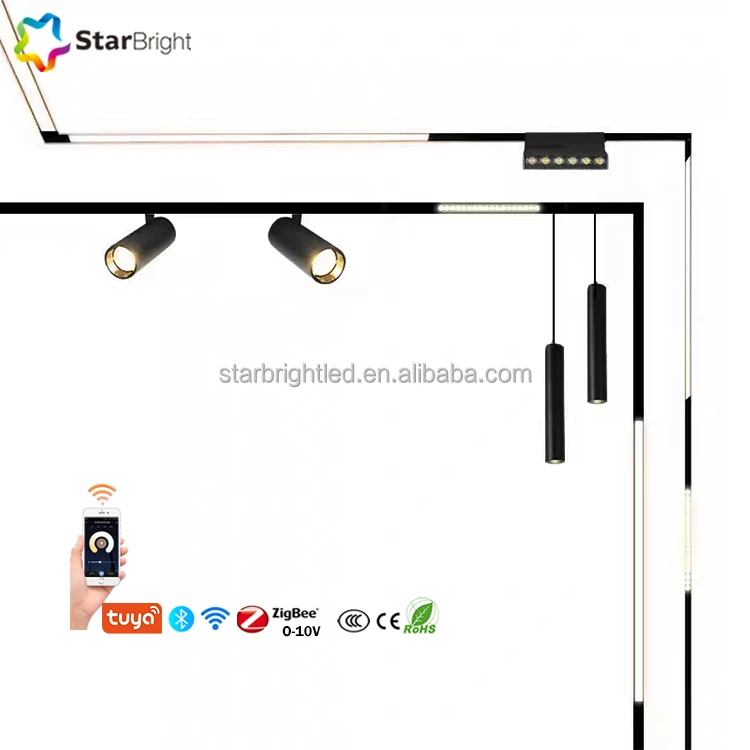 New Designer 12w 20w 30w Home Commercial Linear 48v 20mm ultra thin magnetic track light  Magnetic Led Track Light