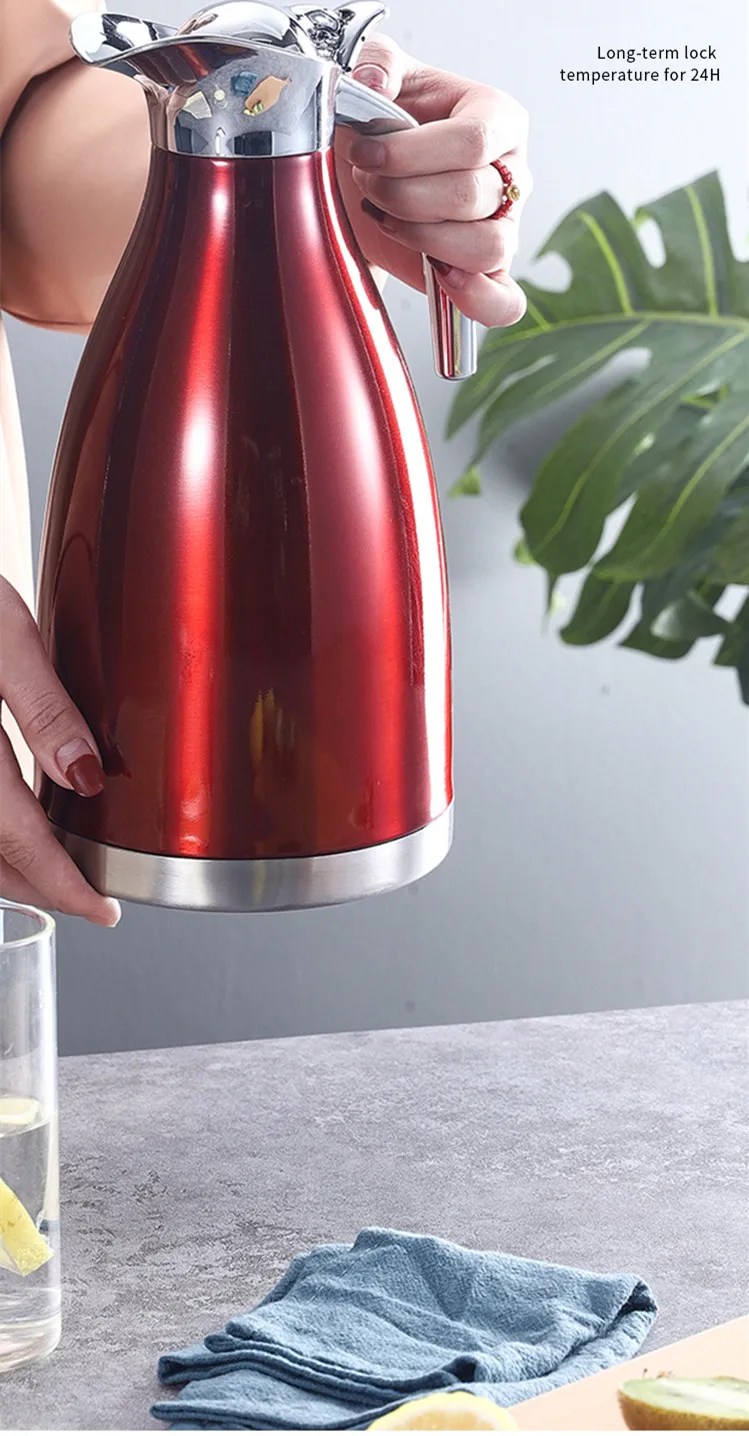 Hot sale 1.5 Liter  Stainless Steel Double Walled Thermal Coffee Serving Carafe / Vacuum Insulated Hot Water Kettle