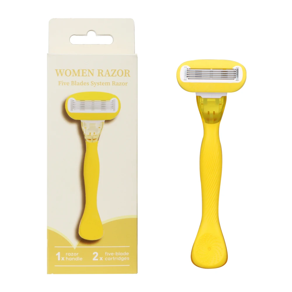 New design ladies shaving razor 5 blades system razor with refills
