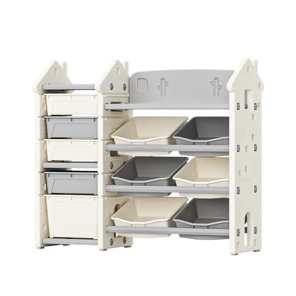 New House Shape Kids Toy Shelf Corganizador de juguetes para beb Children Plastic Toy Storage Cabinet Bookshelf Set Kids Cabinet