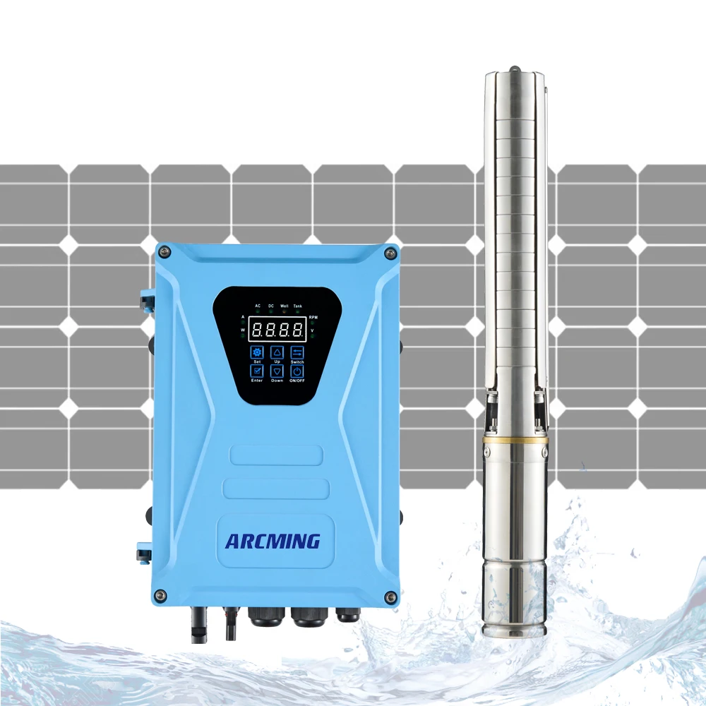 ARSC-3-5.5-248-216-3000 ACDC Agriculture Solar Water Pump MPPT Submersible Pump Stainless Steel Water Pump Deep Well 4hp 3kw