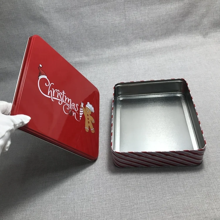 High Quality Food Grade Rectangular Tin box Embossing Tin Box Square metal box custom