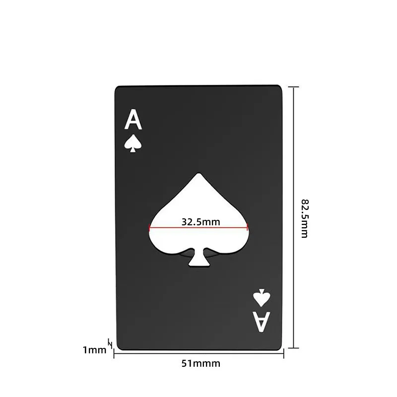 Personalized Metal Credit Card Bottle Opener Poker Stainless Steel Beer Bottle Opener for Wallet and Pocket