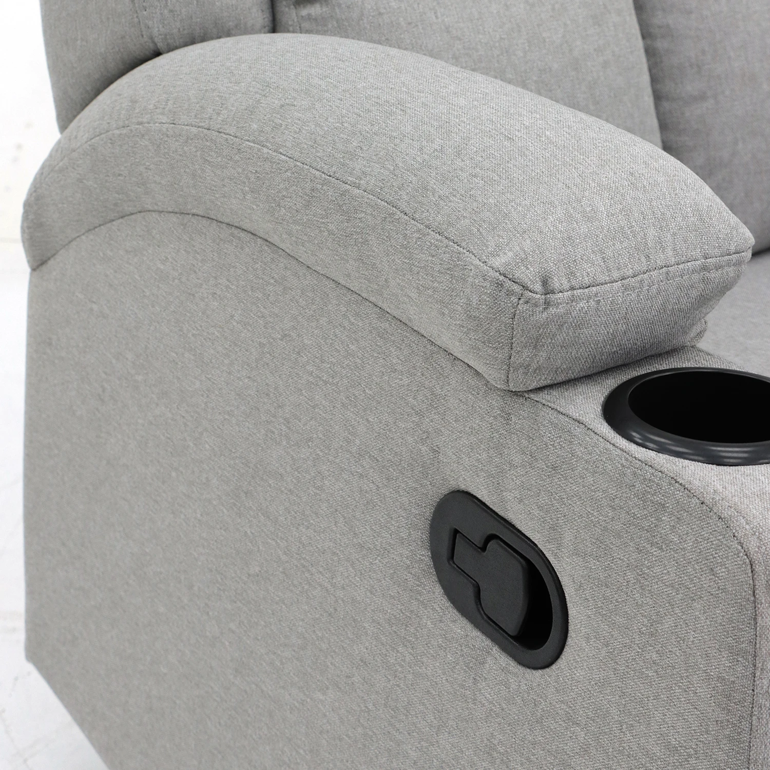 Geeksofa Modern Microfiber Fabric Manual Recliner Chair Lazy Boy Style with Cup Holder for Living Room Furniture from China