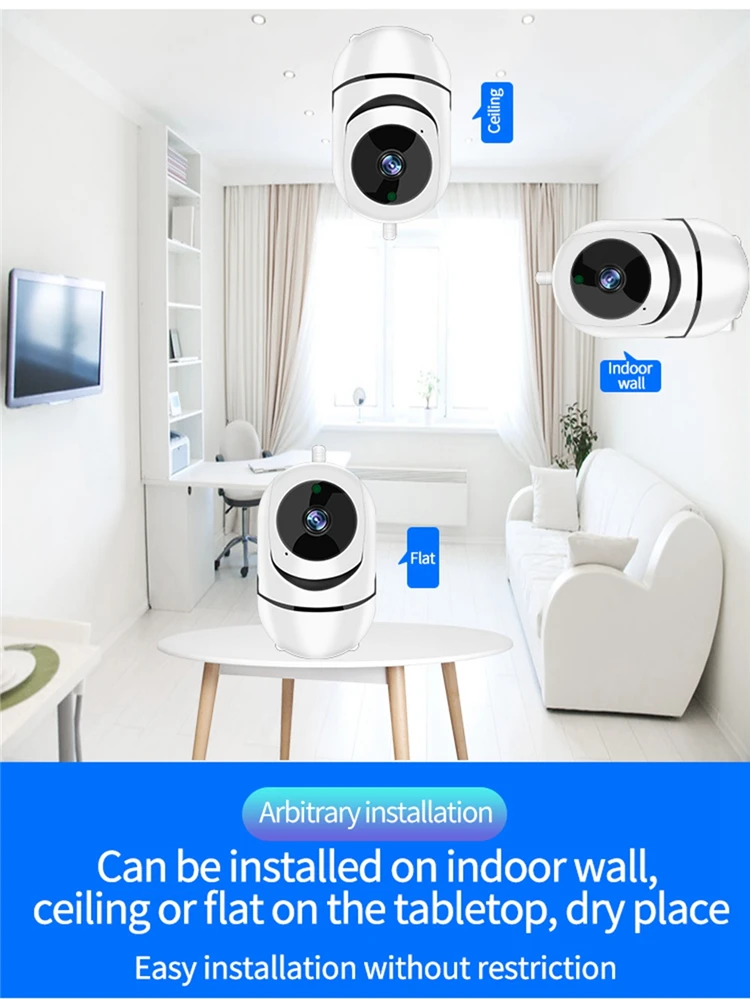 
2021 1080P WiFi IP Camera Wireless Baby Monitor with HD Audio Camera Automatic Movement Motion Tracking Detector Night Vision 