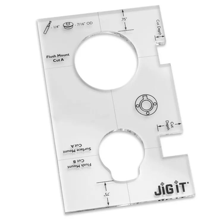 Круглые утопленные круглые акриловые шаблоны для деревообрабатывающего фрезерного станка 1-13/16 дюйма