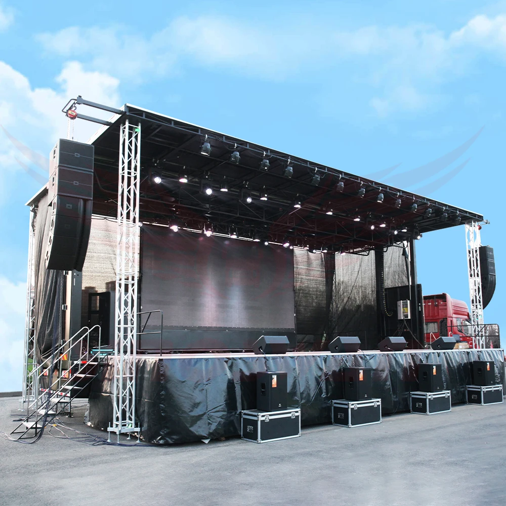 SINOSWAN mobile stages mobile led trailer 43x30ft stage size 4.7m 6m 7m 9m lifting height optional for events