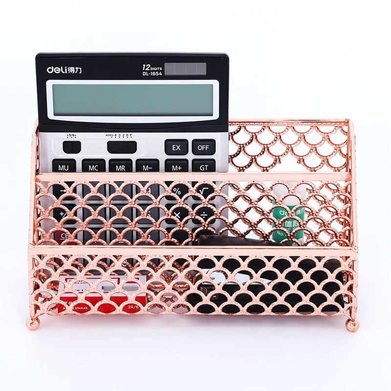 Desk Mail Organizer Small File Holders Rose Gloden Letter Metal Mesh A4 A5 Document for