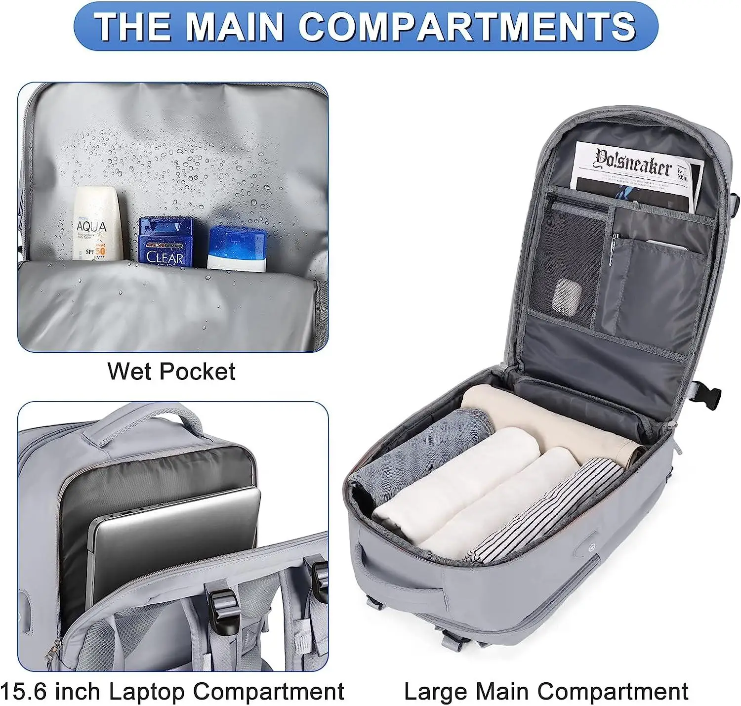 2024 New YCH Low MOQ Wholesale Large Casual Daypack Multi-funcational Travel Backpack Flight Approved