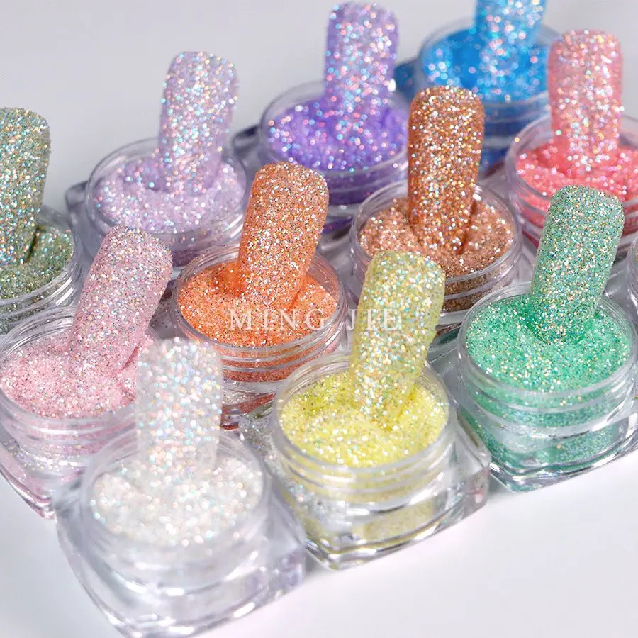 26 Colors Holographic Iridescent Fine Glitter Dust Diamond Nail Glitter Powder for Nail Resin