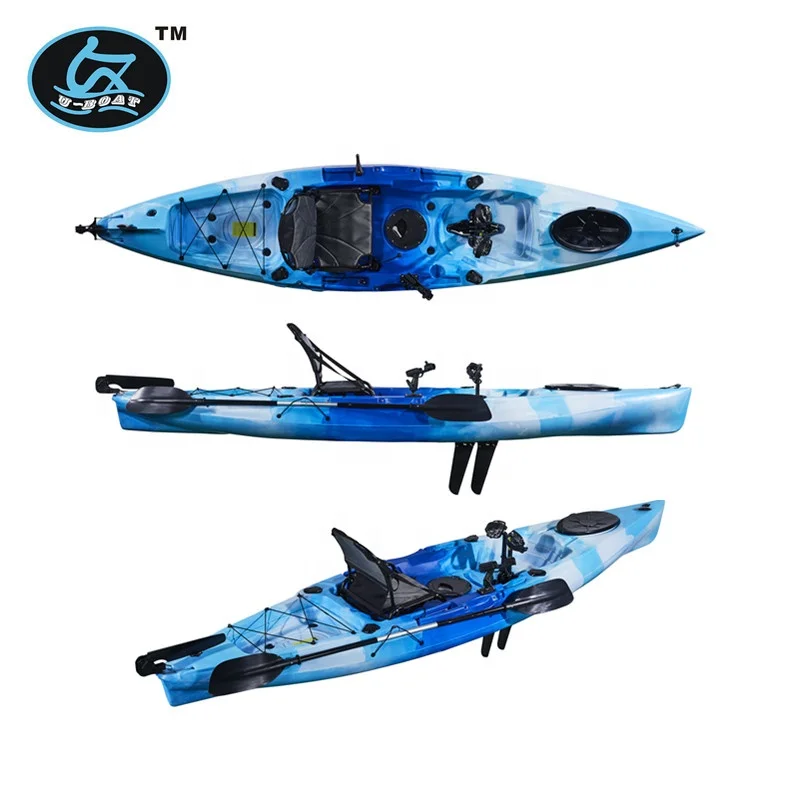 Ce Certification China Hdpe 1person Sit On Top Used Fishing Kayak With Kayak Rudder System