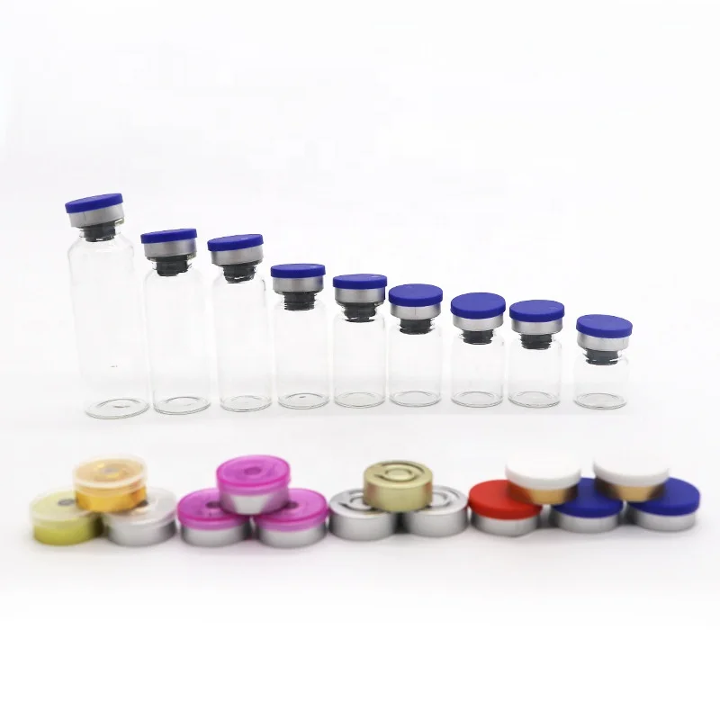 1ml 10ml 20ml Clear Injection Borosilicate Tubular Glass Vials with Caps and Rubber Stoppers