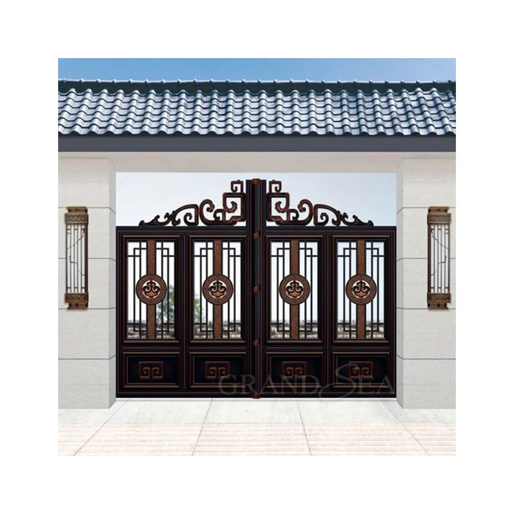 Luxury Modern Style Outdoor Fence Exterior Cast Aluminum Sliding Gate For Garden