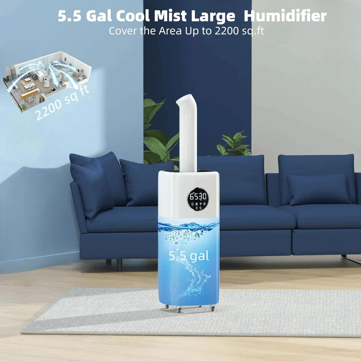 Cold Water Cooling Double Spray Cool Mist 20 25 L Liter Home Smart Air Humidifier for Bedroom Large Room