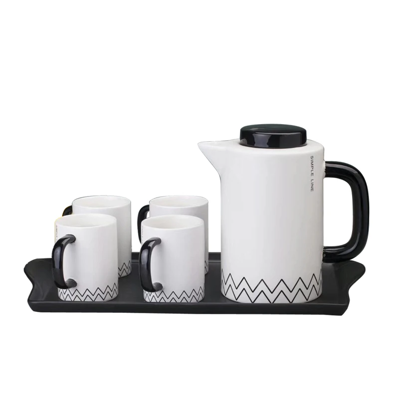 Высококачественная посуда для послеобеденного чая, фарфоровый чайный набор с 4 чашками