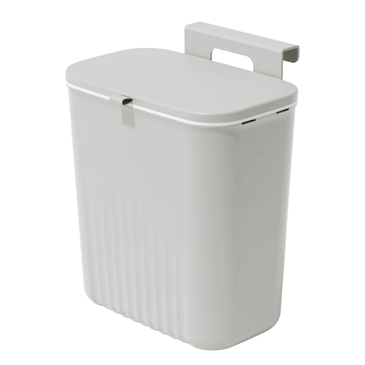 New Style Home Kitchen Portable 9l Square Kitchen Bin,Plastic Wall Mounted Trash Can With Lid