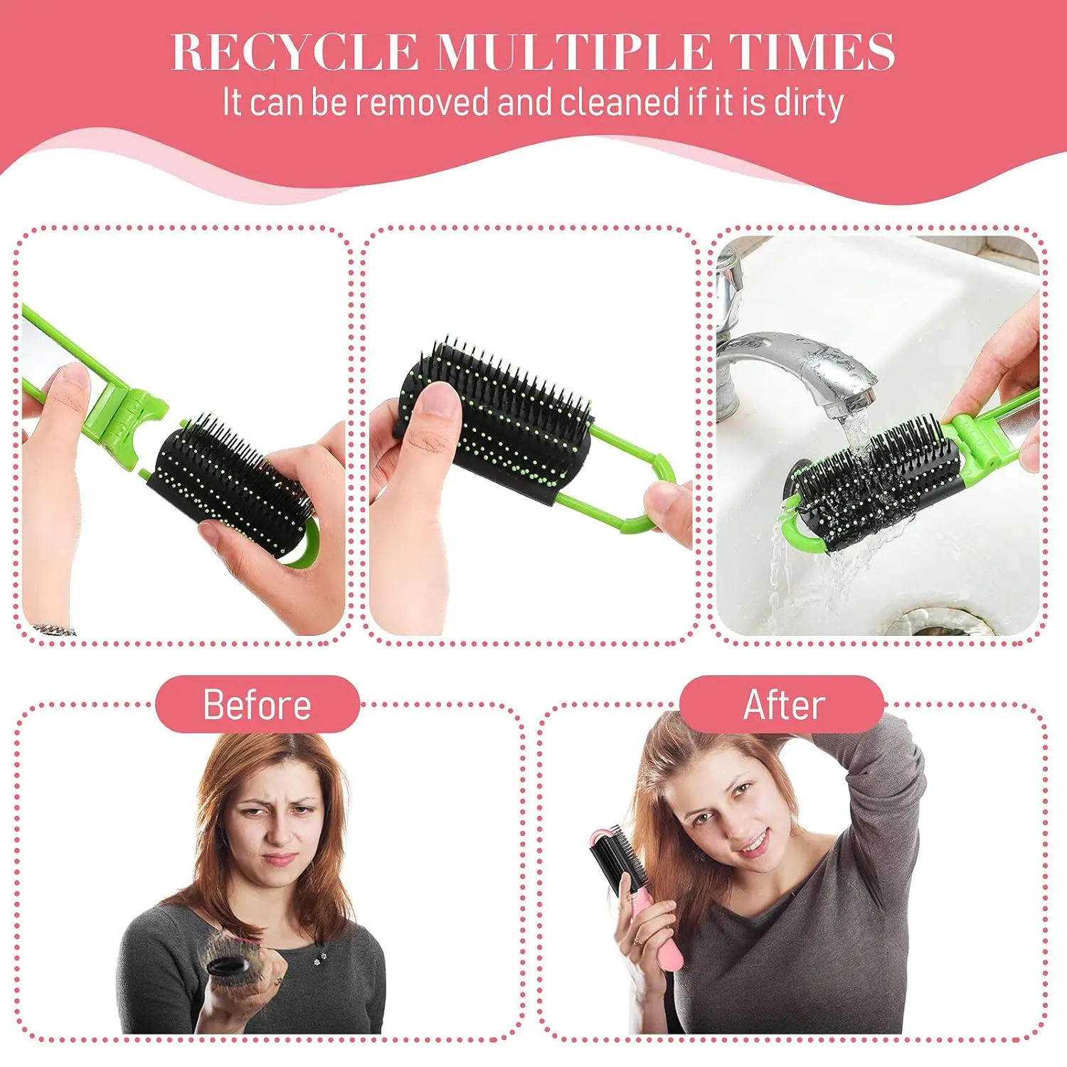 Wholesale Foldable Mirror Travel Portable Lightweight Small Makeup Hairbrush Pocket Hair Comb