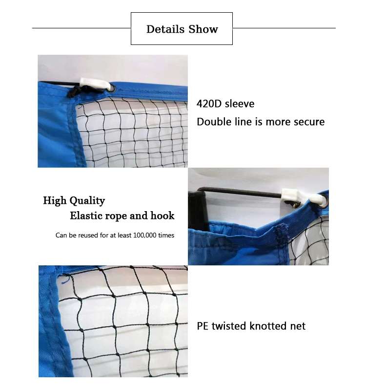 High quality foldable mini tennis training net customized Durable Team Sports Tennis Pickleball Net