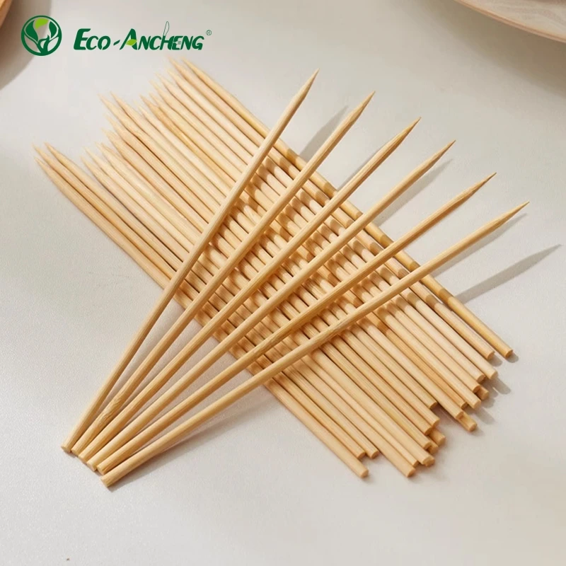 Эко биоразлагаемые бамбуковые палочки 3 0 мм в 6-дюймовых 8-дюймовых 12-дюймовых размерах для барбекю шашлыков и фруктовых шампуры прочные уличные инструменты