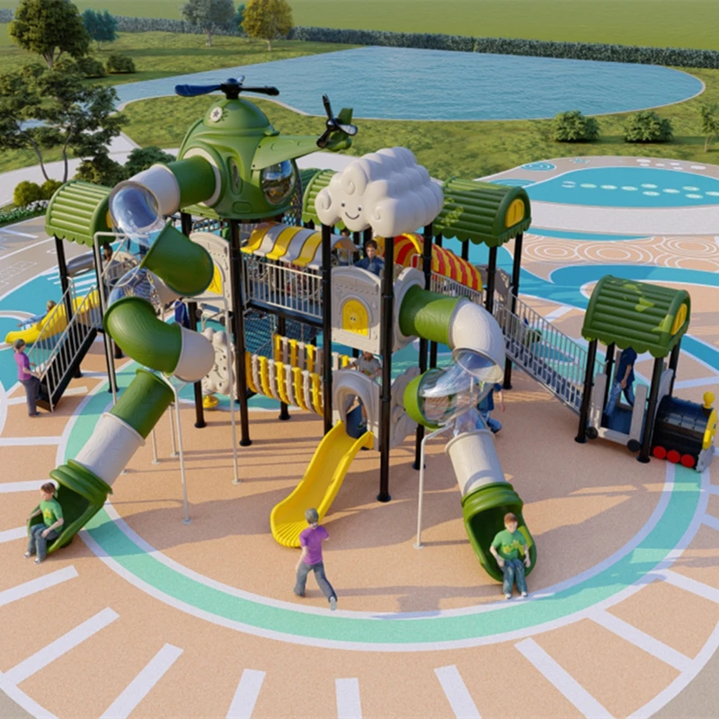 china manufacturer amusement park facilities building decorations indoor playground slide
