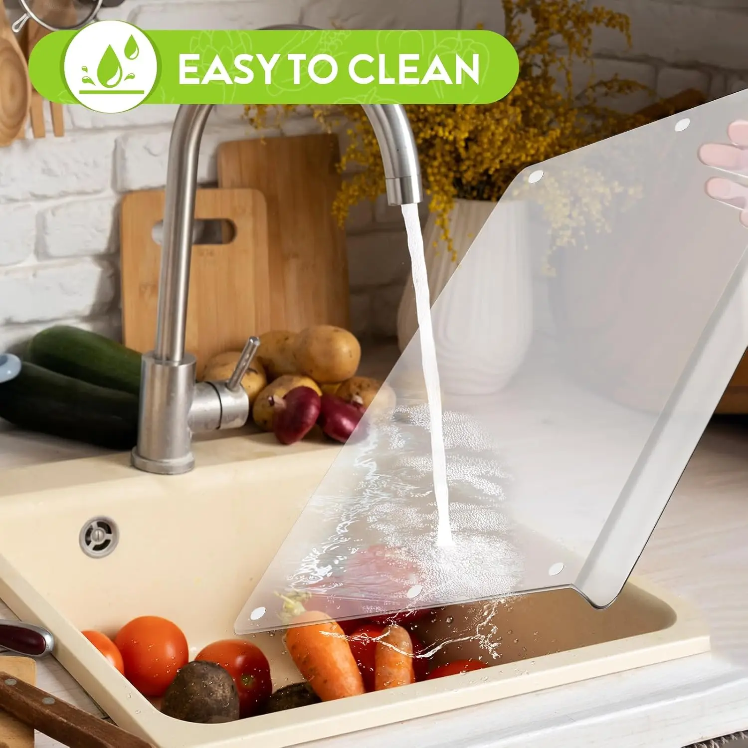 Rectangle Food Cutting Board Acrylic Transparent Vegetable Chopping Board Non-stick Non-slip Easy To Clean Kitchen Accessories