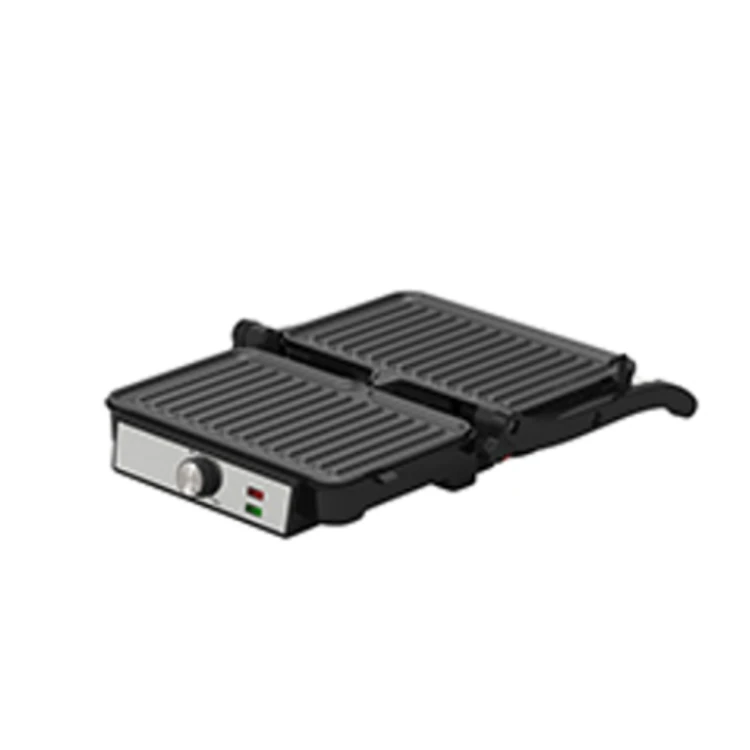 Multi-function dual-side 180 degree open electric contact grill sandwich maker press panini grill with oiltray
