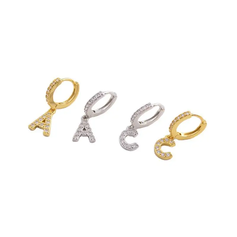 Женские серьги-гвоздики с буквой H, серебро 925 пробы