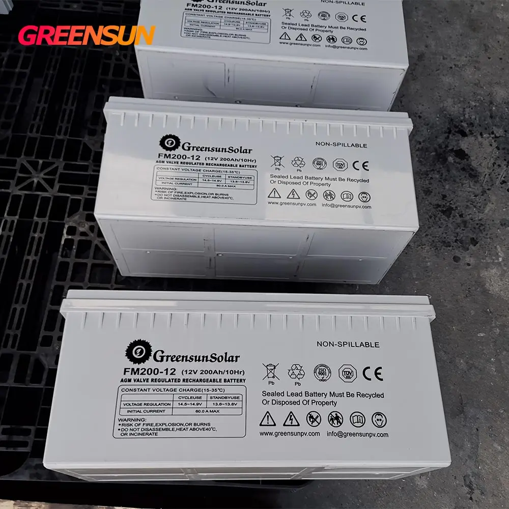 Greensun 300ah 250ah agm solar anel batteries 200ah 150ah 100ah sealed lead acid battery 12v with MSDS certification