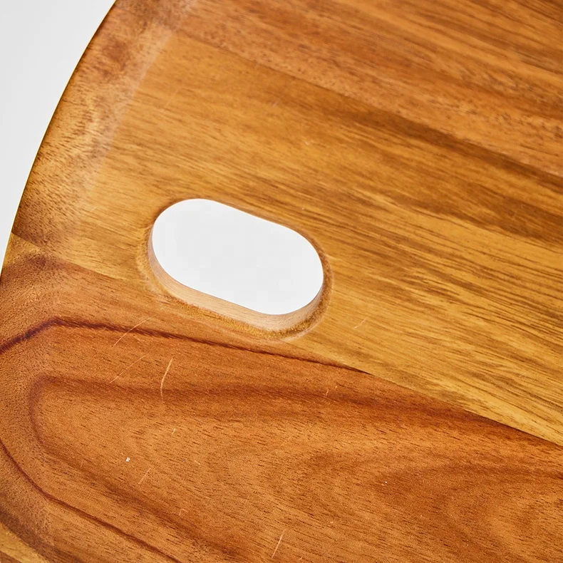 2022 Wholesale Custom Rectangle Chopping Blocks Wood Food Serving Tray Acacia Wooden Cutting Board with Handle