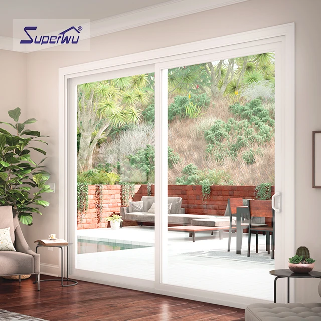 Hurricane Proof Impact Aluminum Balcony 4 Panel Sliding Glass Door Exterior