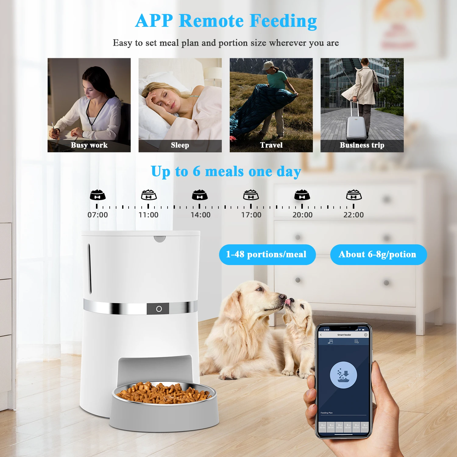 Pet-Healthy Wifi App Control Microchip Pet Dispenser Automatic Pet Feeder for Dog Cat Comedor Automatico Para Perros Dispensador